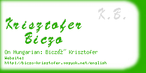 krisztofer biczo business card